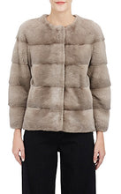 Load image into Gallery viewer, Colour-Blocked Mink Fur Bomber Jacket Pietra
