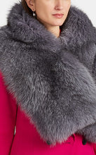 Load image into Gallery viewer, Arabella Blue Fox Fur Scarf Pearl Grey