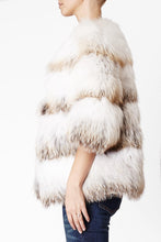 Load image into Gallery viewer, foxy womens fox fur jacket Golden Icelandic Fox