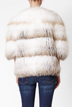 Load image into Gallery viewer, foxy womens fox fur jacket Golden Icelandic Fox

