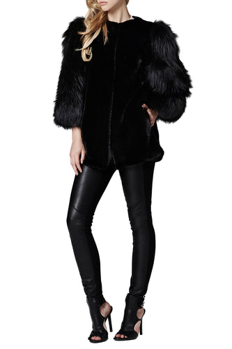 gaga womens mink fox fur jacket Nero Fox 5