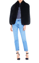 Load image into Gallery viewer, Arabella Blue Fox Fur Scarf Nero