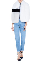 Load image into Gallery viewer, Arabella Striped Fox Fur Scarf Bianco