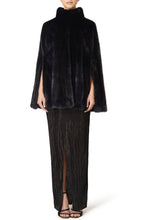 Load image into Gallery viewer, maria womens mink cape with collar Blu 2