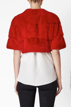 Load image into Gallery viewer, Sarah Mini Mink Fur Jacket Pomodoro