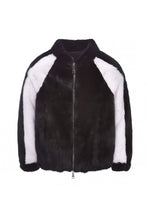 Load image into Gallery viewer, womens mink baseball jacket Nero & Bianco  5