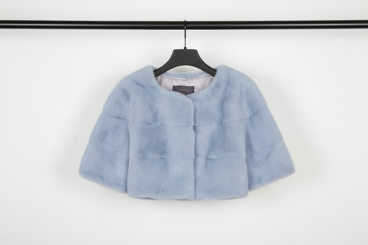 Sarah Mini Mink Fur Jacket Cielo