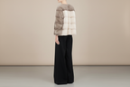 Colour-Blocked Mink Fur Bomber Jacket Pietra