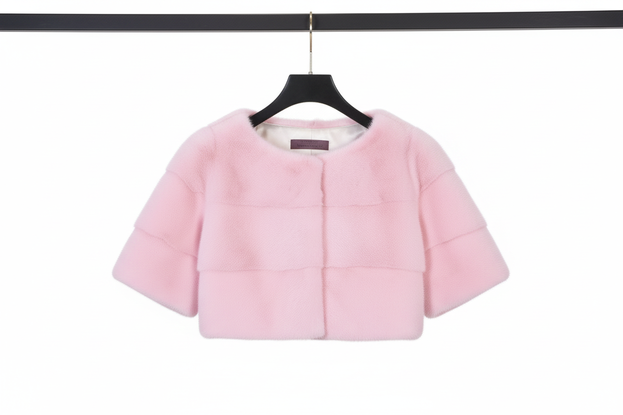 Sarah Mini Mink Fur Jacket Geranio