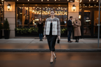 Colour-Blocked Mink Fur Bomber Jacket Pietra