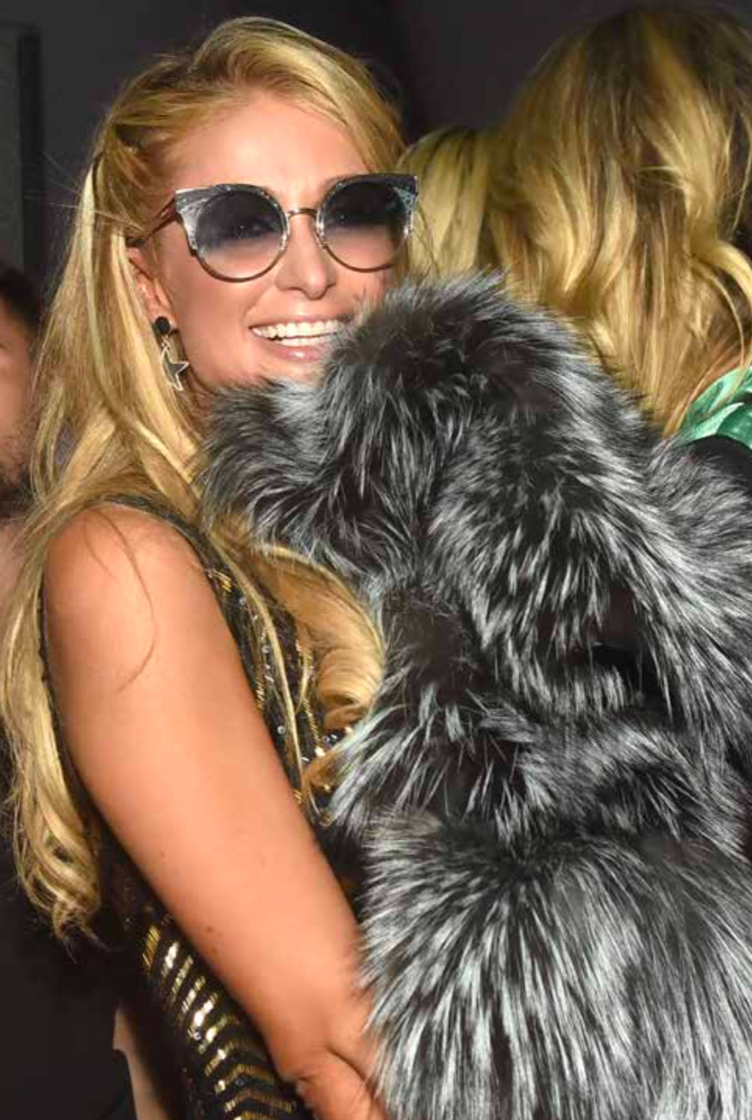 Paris Hilton with sunglasses wears the Isabella Jacket from Lilly e Violetta 