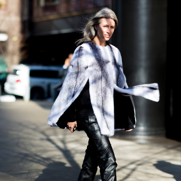 Sarah Harris wears lilly e violetta cross mink cape 