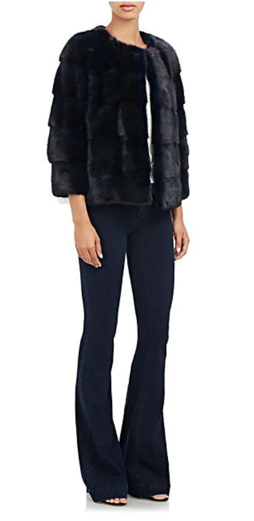 Sarah Mink Fur Jacket Nero