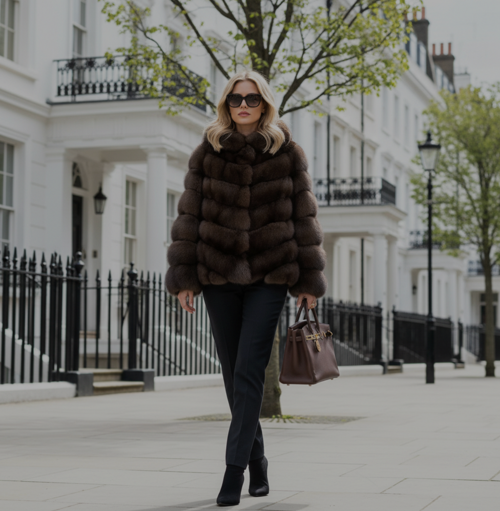 Sable Fur Hooded Jacket