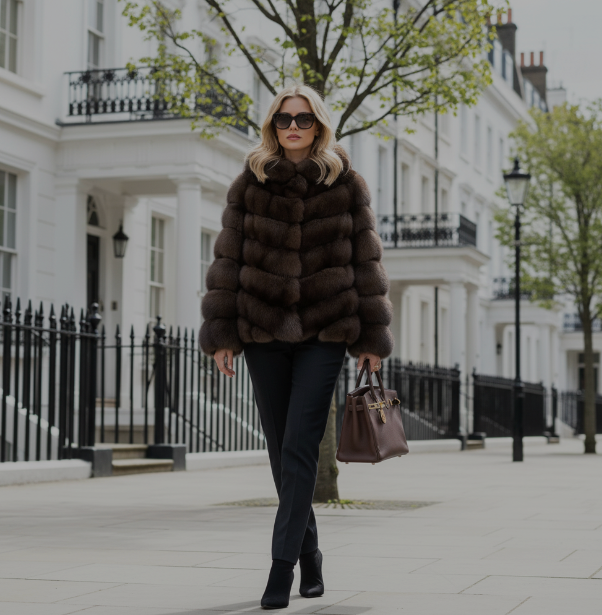 Sable Fur Hooded Jacket