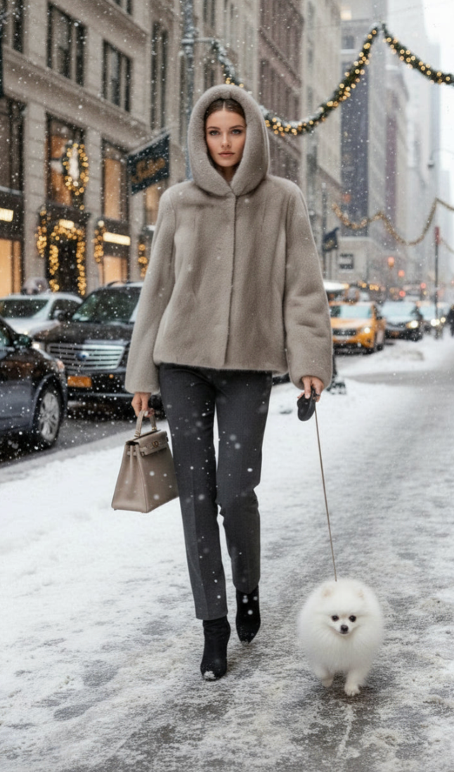 Katie Hoody Mink Fur Jacket