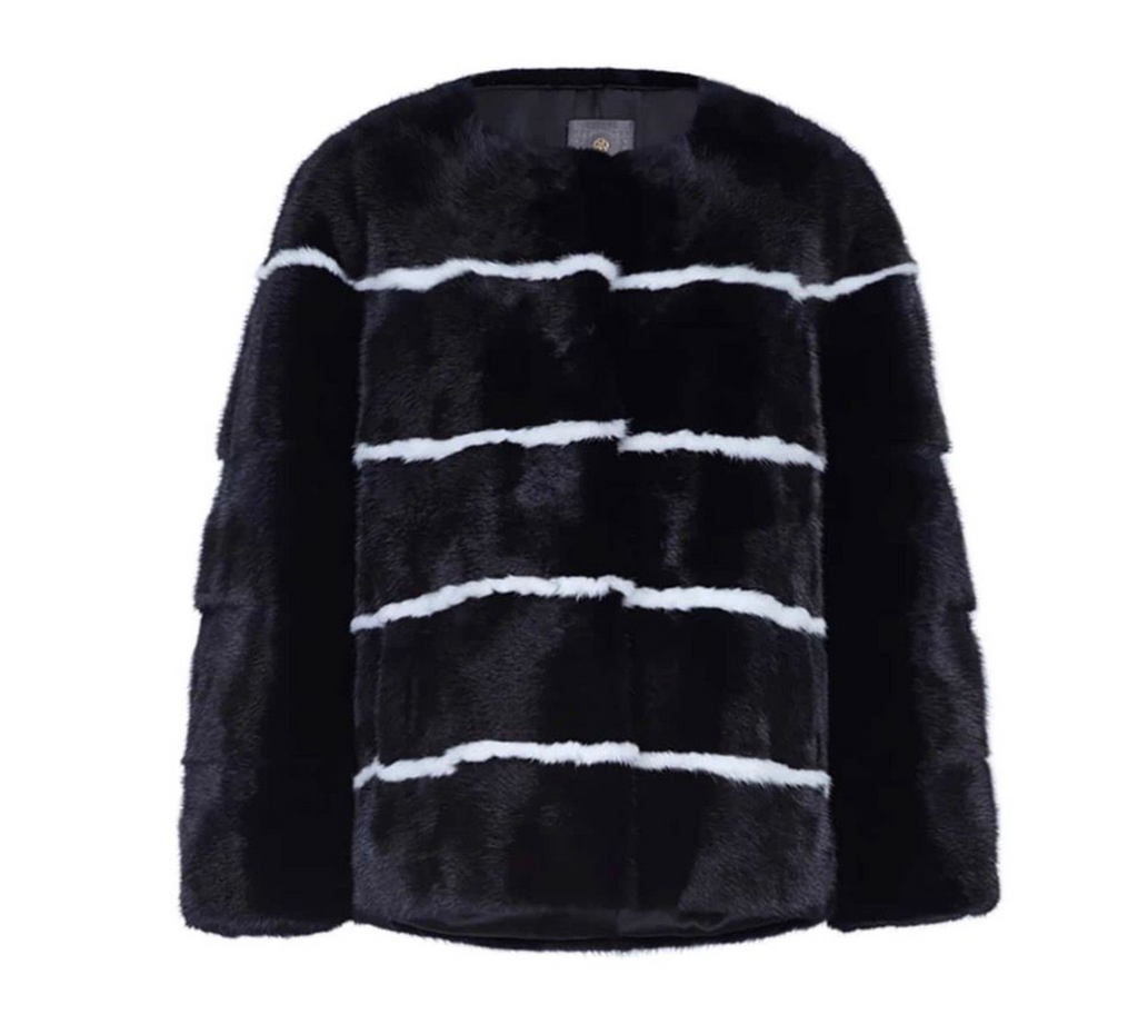 Sarah Striped Mink Fur Jacket