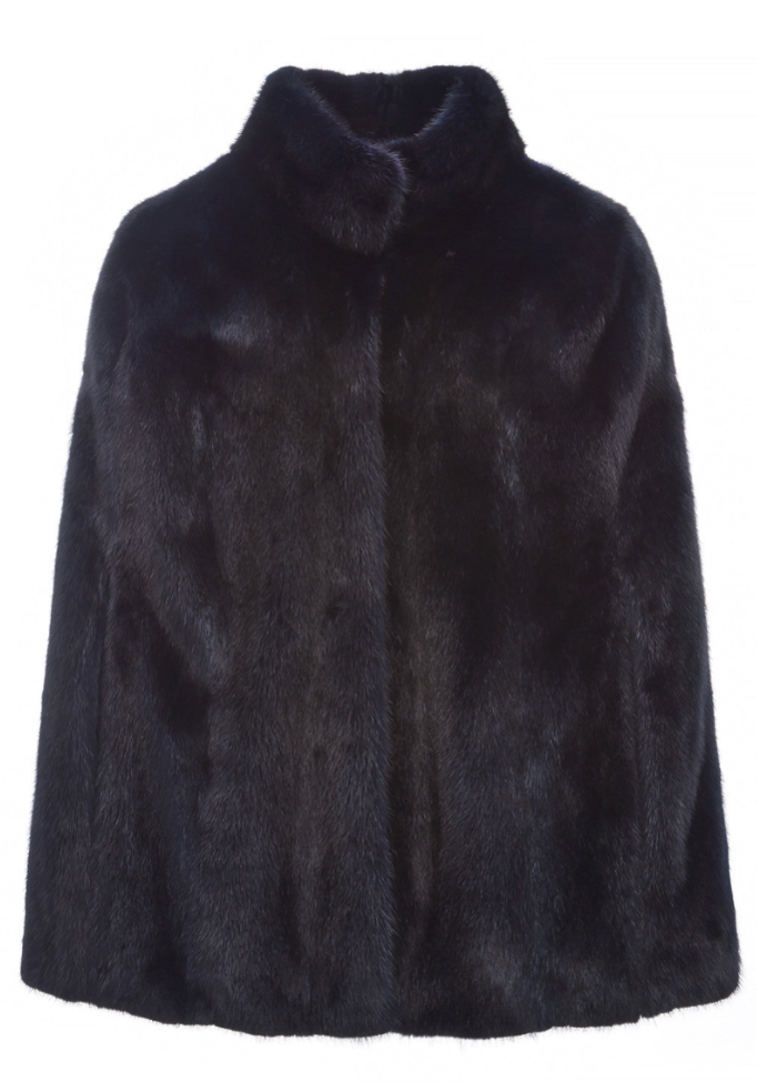 Lauren Mink Fur Cape With Collar