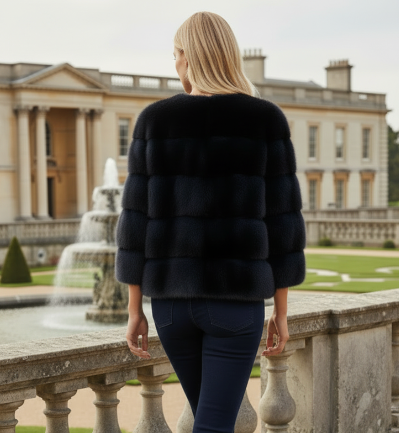 Sarah Mink Fur Jacket Nero
