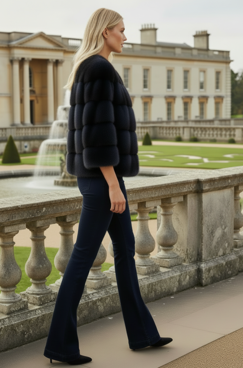 Sarah Mink Fur Jacket Nero