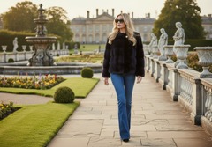 Sarah Mink Fur Jacket Blu