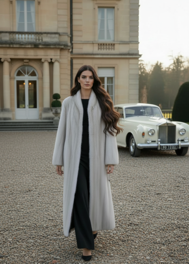 Perla Grey Mink Coat