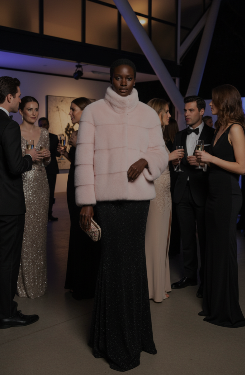 Rosie Mink Fur Jacket With Collar