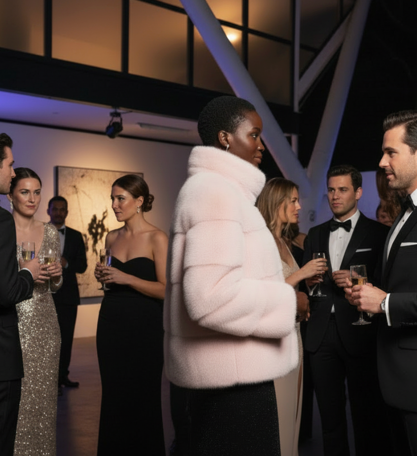 Rosie Mink Fur Jacket With Collar