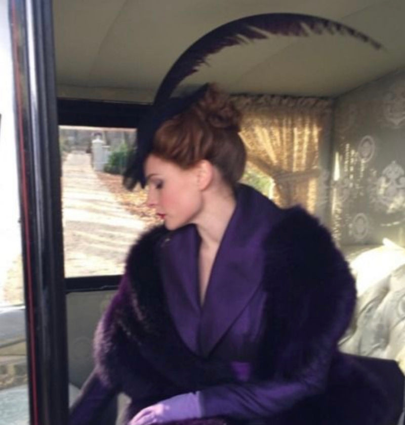 lilly e violetta purple scarf as seen on Rebecca Ferguson as Jenny Lind on set of “The Greatest Showman”