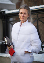 Sarah Mink Fur Jacket Bianco