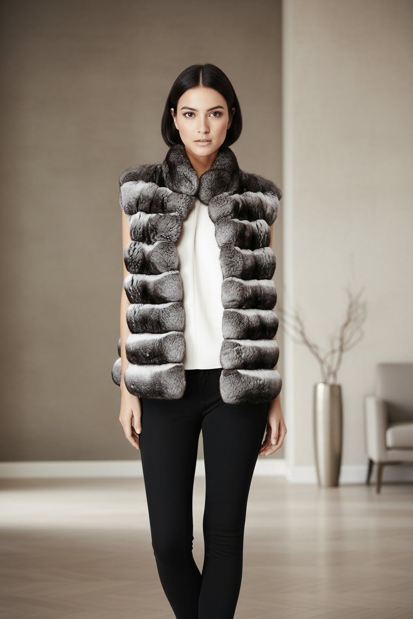 Alice Women's Chinchilla Fur Vest