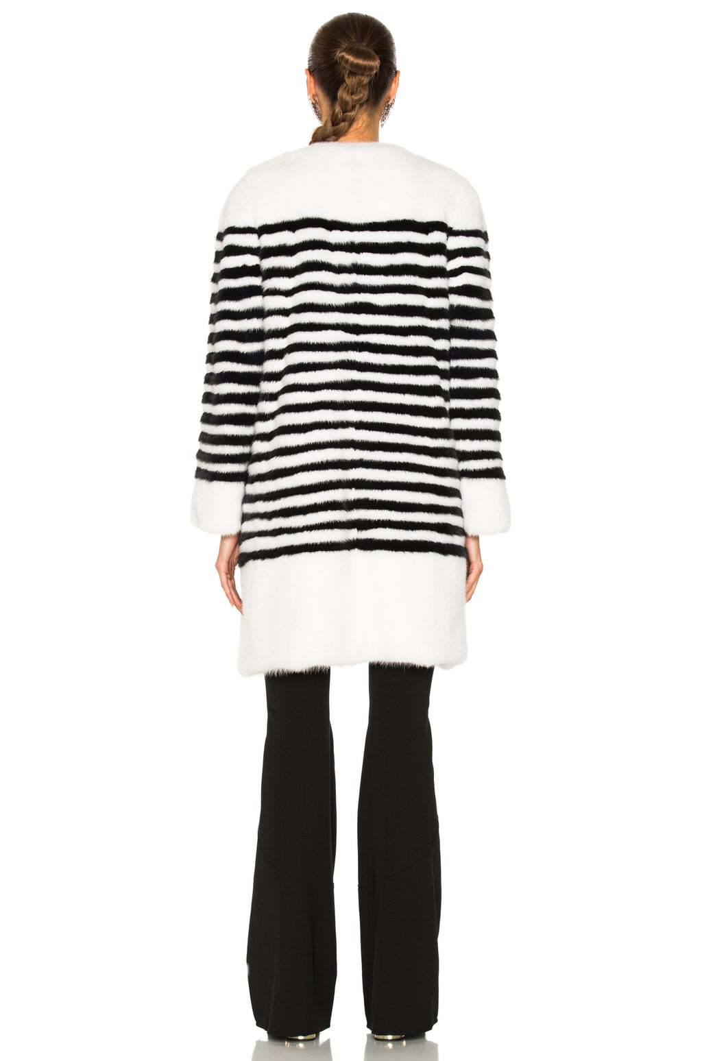 Marilena Striped Mink Fur Jacket