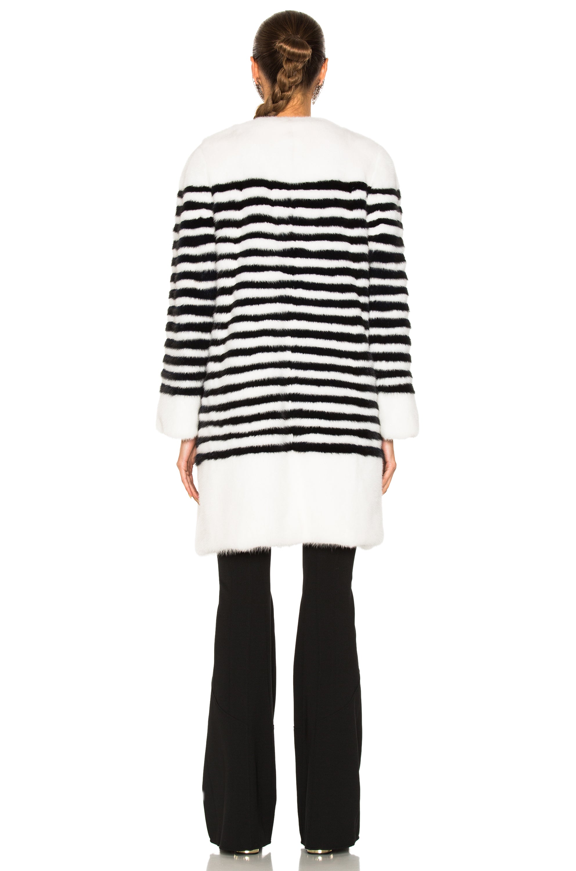 Marilena Striped Mink Fur Jacket