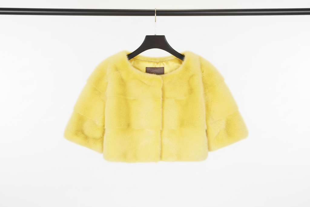 Sarah Mini Mink Fur Jacket Limone