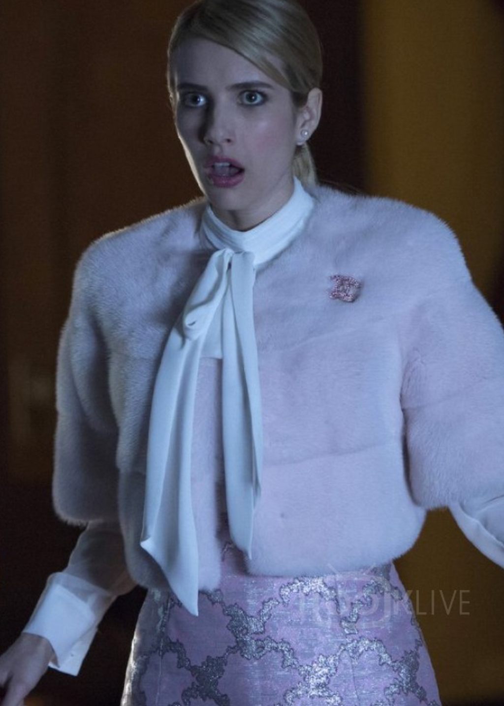 sarah mini mink fur bolero by lilly e violetta as seen on Chanel Oberlin in Scream Queen 
