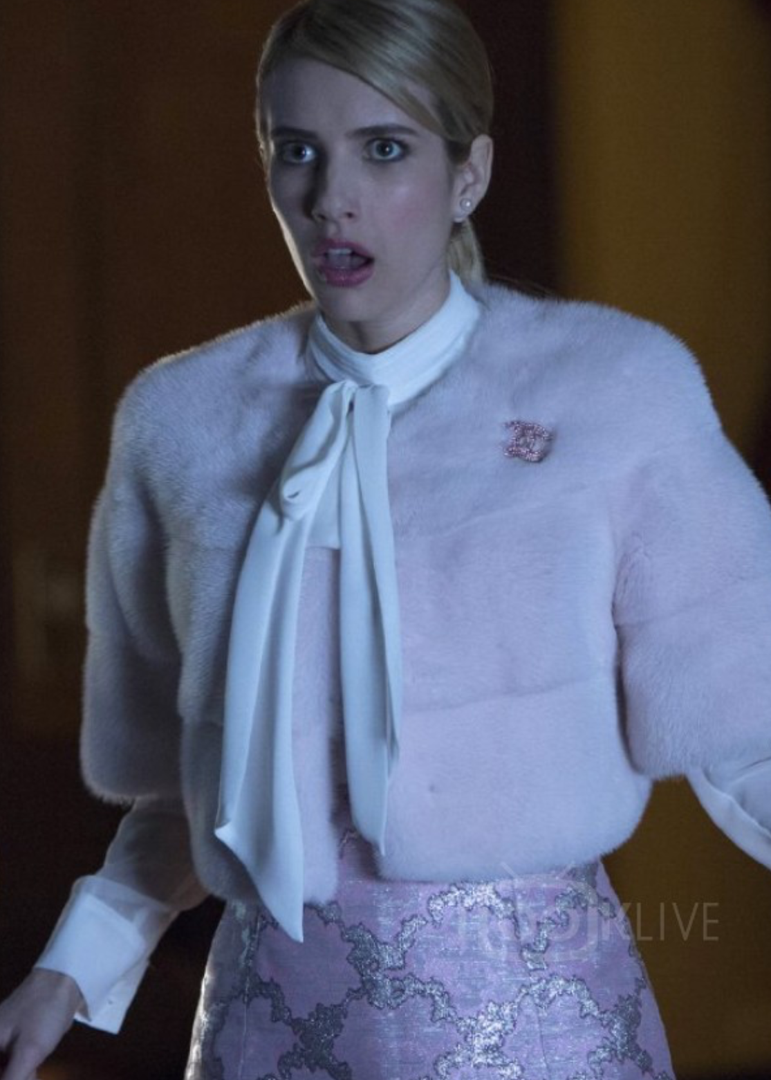 sarah mini mink fur bolero by lilly e violetta as seen on Chanel Oberlin in Scream Queen 
