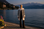 Marilena Striped Mink Fur Jacket 100 cm