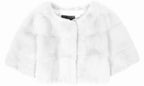 Sarah Mini Mink Fur Jacket Bianco White