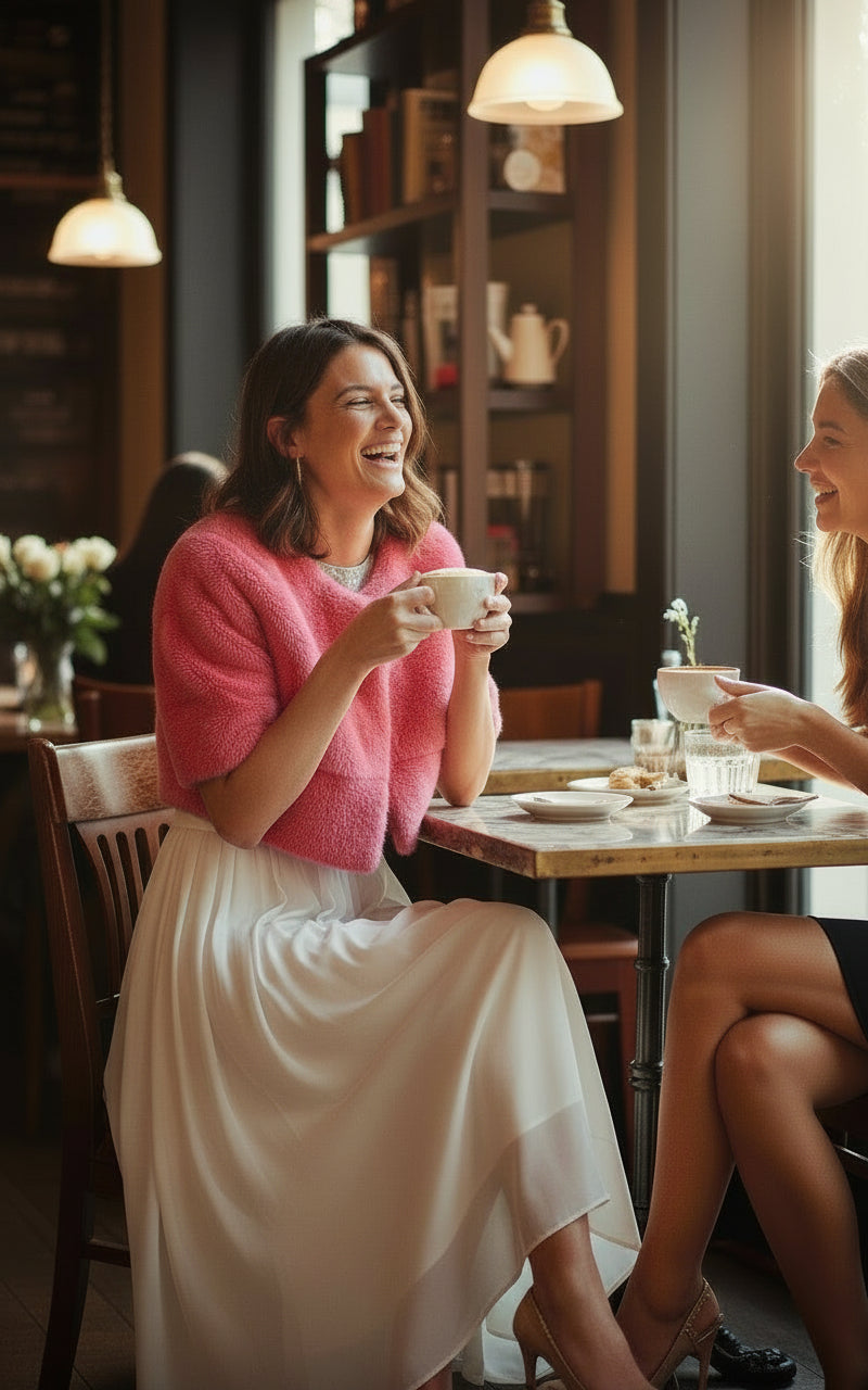 Sarah Mini Mink Fur Jacket Fuxia