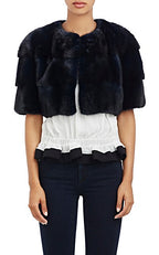 Sarah Mini Mink Fur Jacket Black Nero