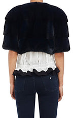 Sarah Mini Mink Fur Jacket Black Nero