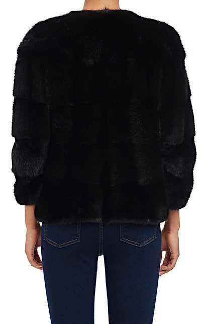 Sarah Mink Fur Jacket Nero