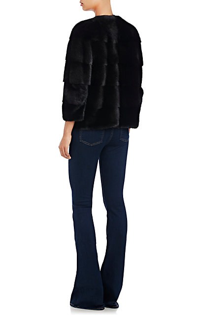 Sarah Mink Fur Jacket Nero