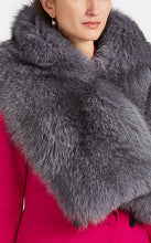 Load image into Gallery viewer, Arabella Blue Fox Fur Scarf Pearl Grey
