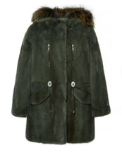 Load image into Gallery viewer, Sophia Full Mink Fur Parka With Fox Fur Trim Hooded Coat
