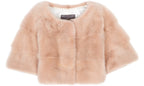 Sarah Mini Mink Fur Jacket Sabbia