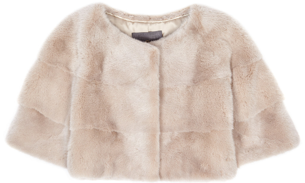Sarah Mini Mink Fur Jacket Sabbia