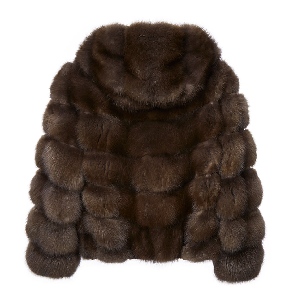 Sable Fur Hooded Jacket
