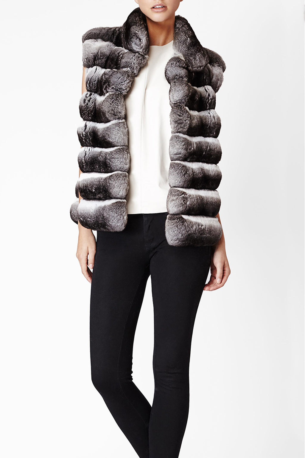 Alice womens chinchilla vest Natural Chinchilla 6