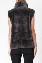 alice womens mink vest 60cm Anthracite 4